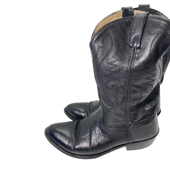Smoky Mountain Denver Boots sz 8 EE  Black Leather Western Style 4032 - Picture 3 of 14